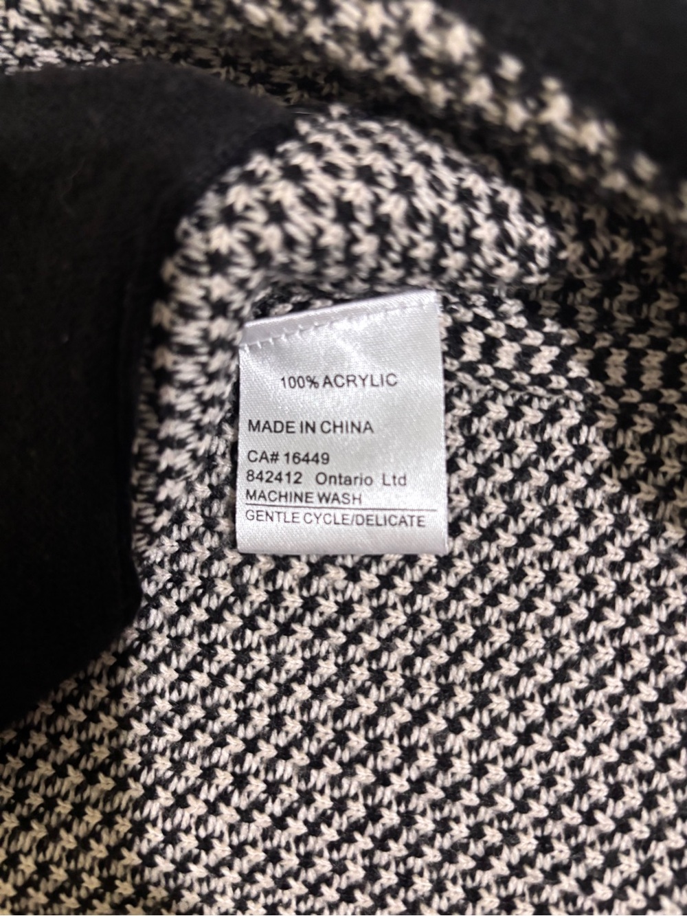 La Madona Black & Cream Longline Knit Cardigan L - Picture 9 of 11